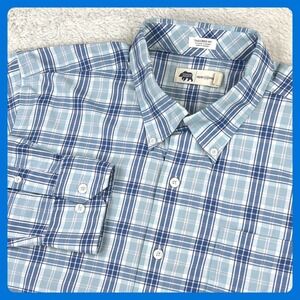 Onward Reserve‎ Performance Shirt Tailored Fit • Men's XL Blue Plaid Button Down